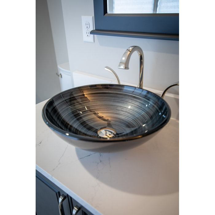 EdenBath Eden Bath 16.38'' Tempered Glass Circular Vessel Bathroom Sink